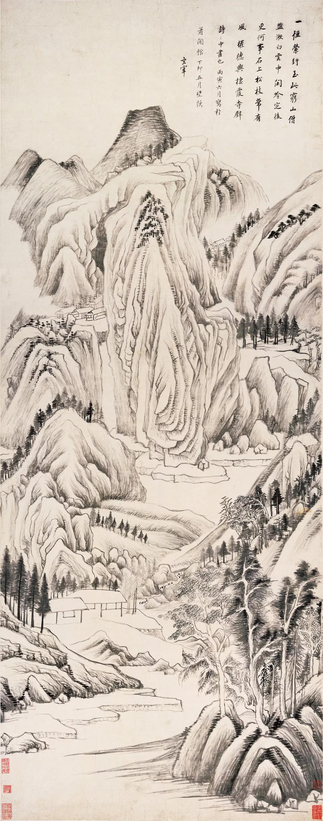 明 董其昌《栖霞寺诗意图》轴  上海博物馆藏.jpg